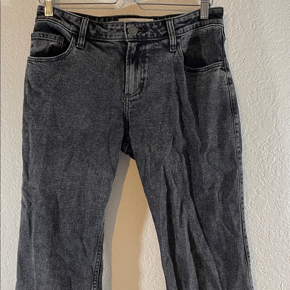HOLLISTER Low Rise Relaxed Straight Washed Black Denim Jeans Size 4 - Picture 3 of 9